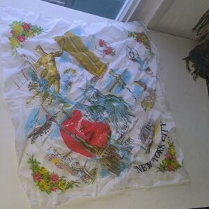 New York City Themed White Scarf